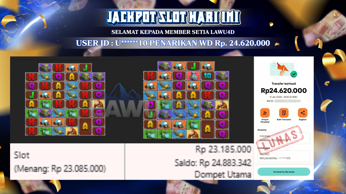 Jackpot Slot SpadeGaming Clash of the Giants Berhasil Dibayarkan Lunas Sebesar Rp 24.620.000