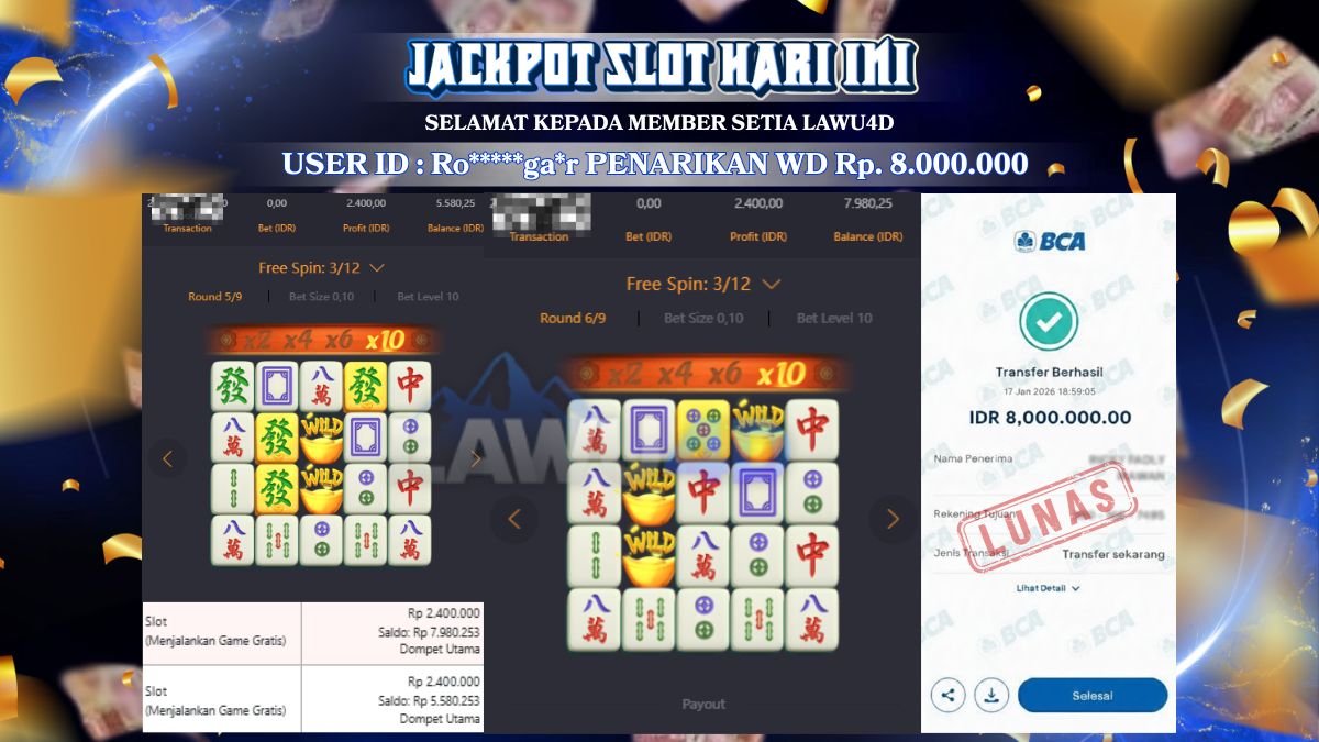 Jackpot NEW MEMBER MAHJONG WAYS 2 Wd Sudah Lunas & Tuntas Rp 8.000.000