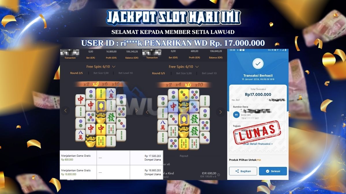 Jackpot Slot PG SOFT Mahjong Ways2 Berhasil Dibayarkan Lunas Sebesar Rp 17.000.000