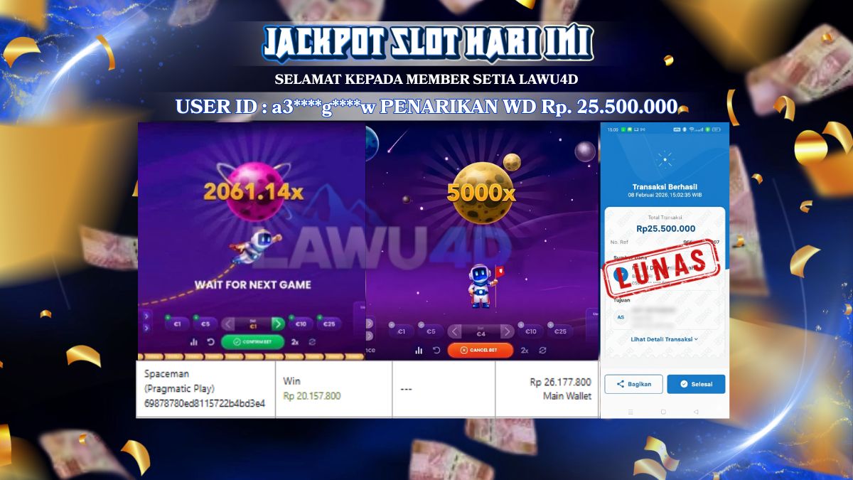 JACKPOT SPACEMAN MAXWIN lunas 25.500.000