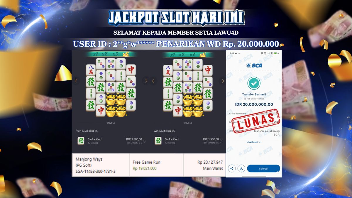 JACKPOT NEW MEMBER MAHJONG WAYS MAXWIN lunas 20.000.000