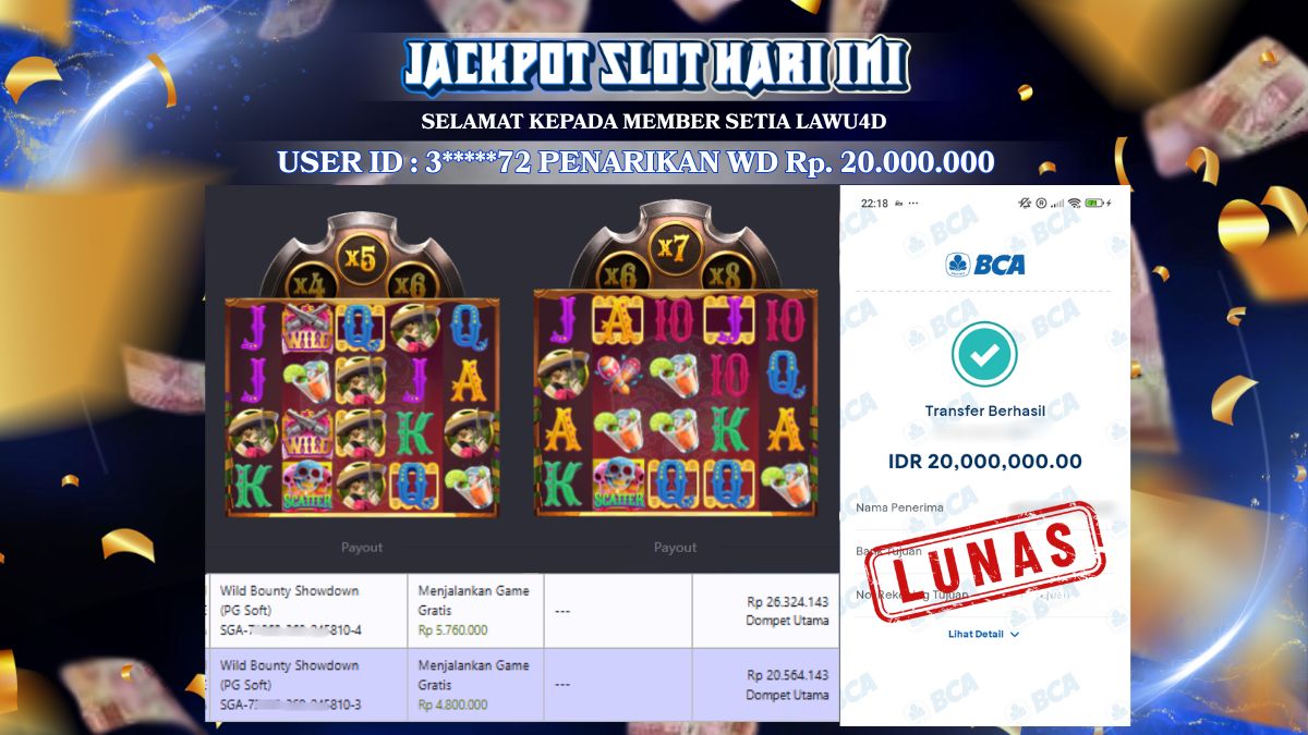JACKPOT MEMBER WILD BOUNTY SHOWDOWN MAXWIN lunas 20.000.000