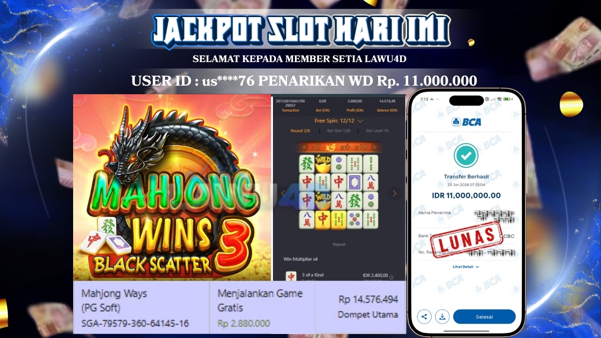 MODAL RECEH MENANG BESAR DI LAWU4D Wd Sudah Lunas & Tuntas Rp 11.000.000