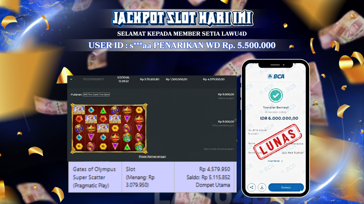 LAGI DAN LAGI MENANG DI GATES of OLYMPUS Wd Sudah Lunas & Rp 6.00.000