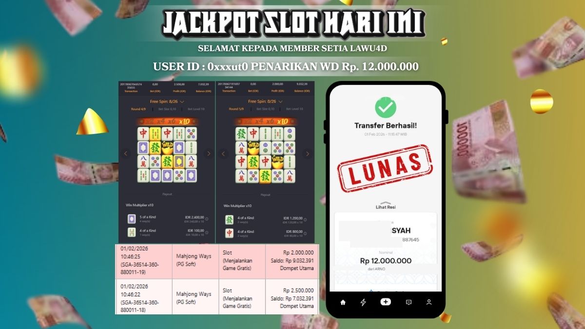 JACKPOT PG SOFT MAHYONG WAYS 2 12.000.000
