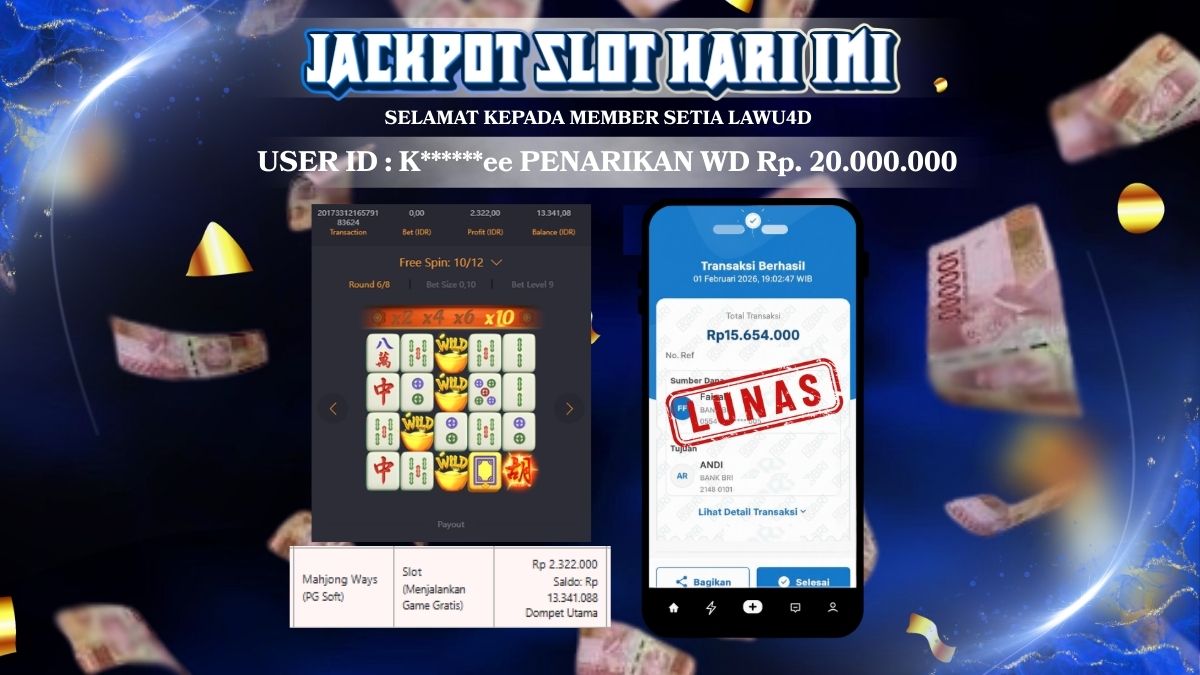 JACKPOT BESAR LAGI DI MAHJONG WAYS  Wd Sudah Lunas & Tuntas Rp 15.654.000