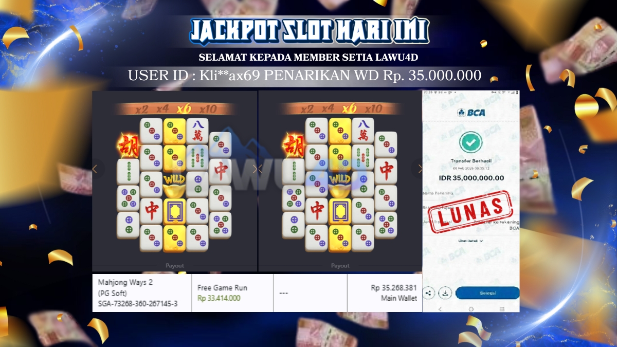 NEW MEMBER MAHJONG WAYS MELEDAK KARNA ERROR 35.000.000 WD lunass