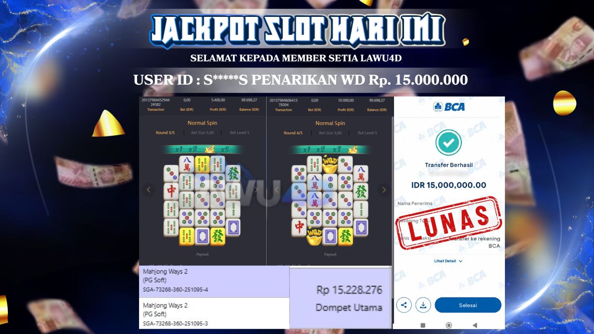 JACKPOT NEW MEMBER MAHJONG WAYS MAXWIN lunas 15.000.000