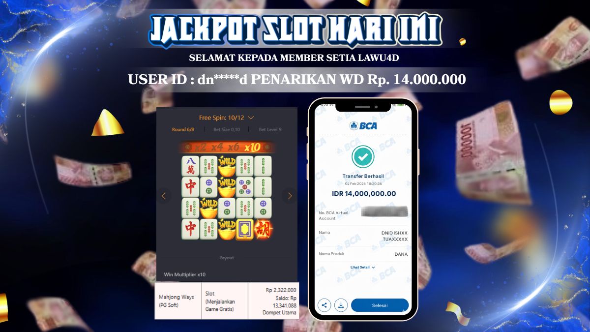 JACKPOT BESAR LAGI DI MAHJONG WAYS Wd Sudah Lunas & Tuntas Rp 14.000.000